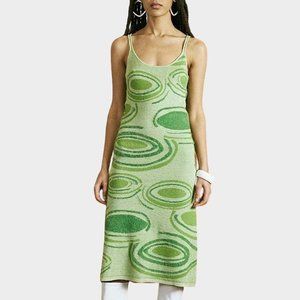 House of Sunny Green Midi Hockney Lilypads Dress